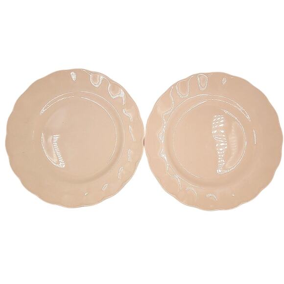Grindley Peach Pink Vintage Dinner Plates Set‎ Wavy Rim Elegant Tableware 3-5 - Picture 1 of 6